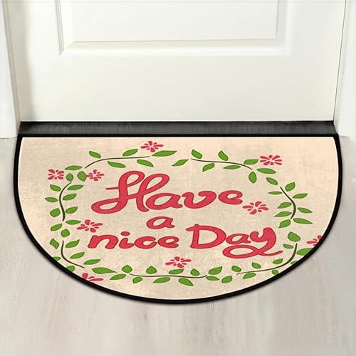 Miniatura 7 de Have Nice Day - Tapete de medio círculo con cita positiva, tapete semicírculo de entrada interior para el hogar, 3 x 2, tapete de puerta medio