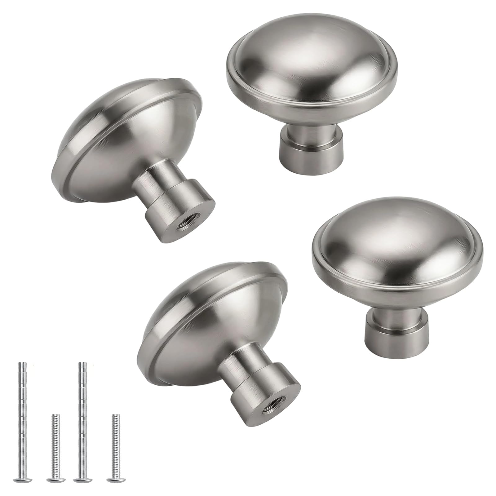 Cunzjia Silver 4Pcs Metal Alloy Dressers Knob Kitchen Cabinet Door Handle Cupboard Door Pulls Modern Drawer Knob Furniture Hardware