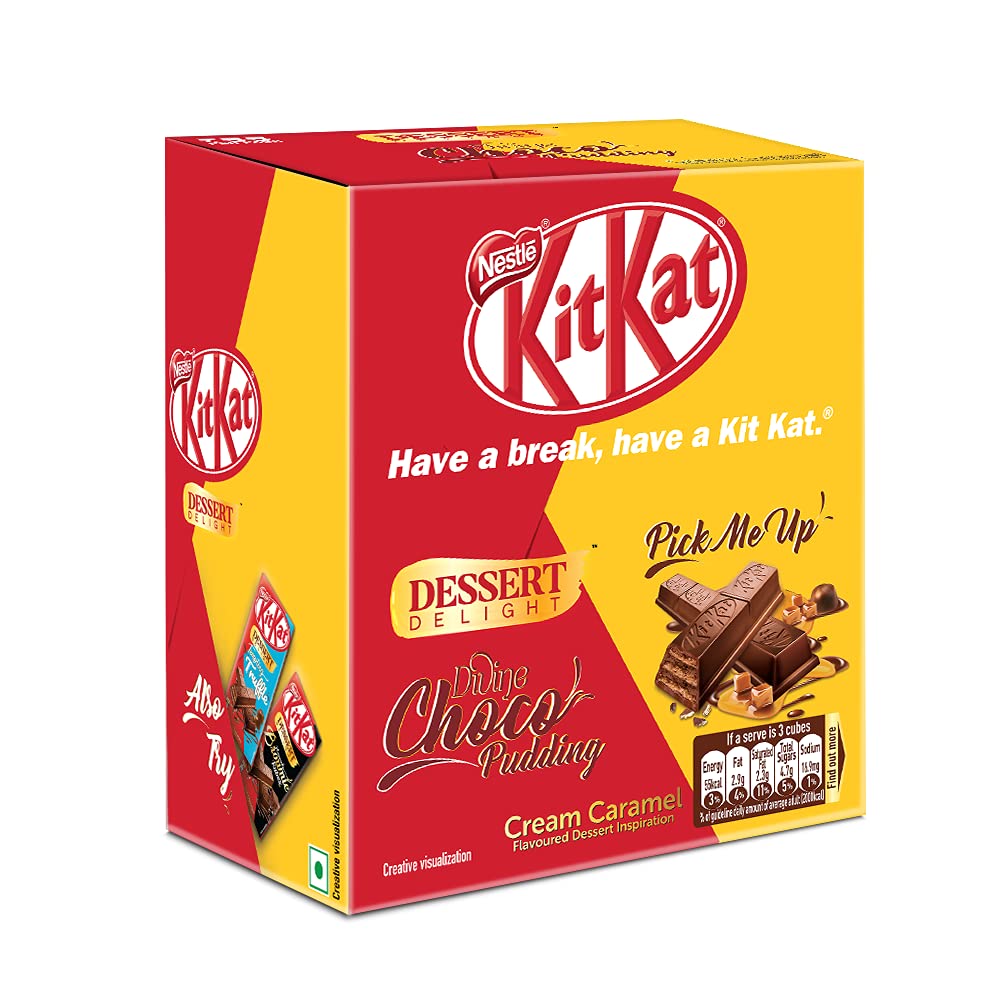 Nestle KITKAT Dessert Delight Divine Choco Pudding Wafer Coated with Milk Chocolate- 600g (50g Tablets, Box of 12 units)