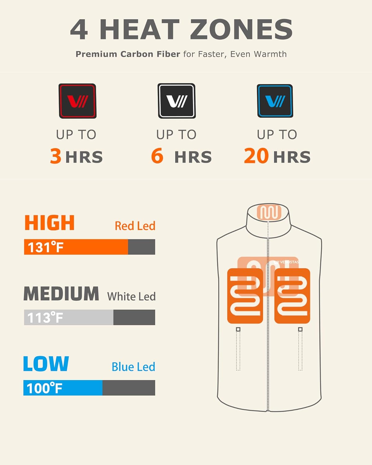 Venustas Kids Heated Fleece Vest with Battery Pack Included, Warmer Youth Electric Heating Vest for Girls - Image 2