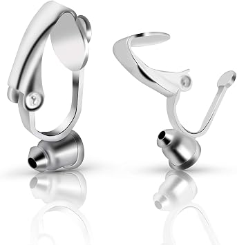 BronaGrand 20 Pieces Clip-on Earring Converter Components Findings with Post, Silver