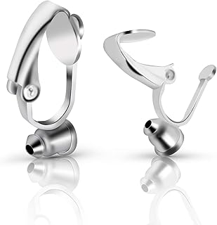 BronaGrand 20 Pieces Clip-on Earring Converter Components Findings with Post, Silver