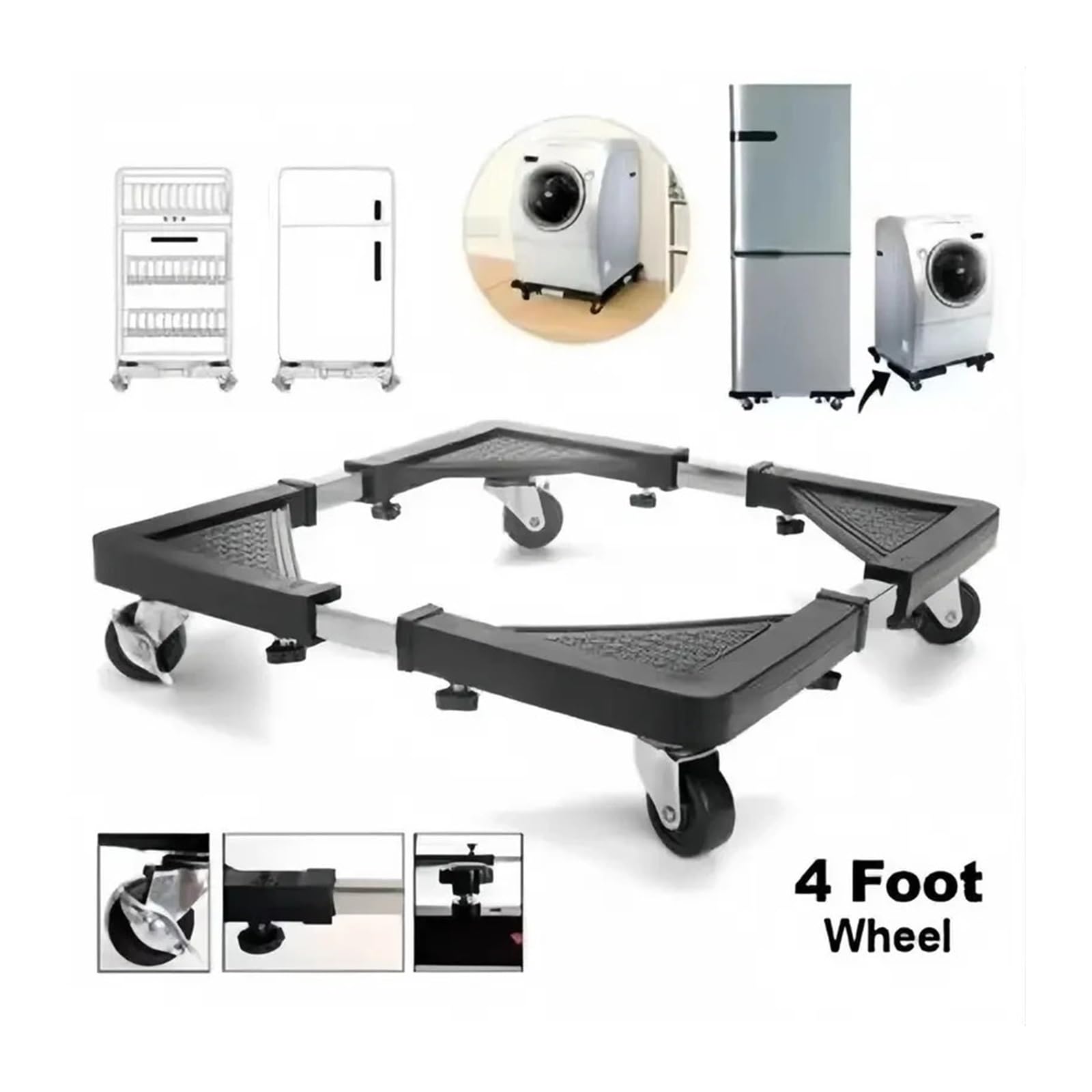 Soporte De Base Ajustable for Lavadora, Ajuste Universal, Altura Ajustable, Estante Multifuncional