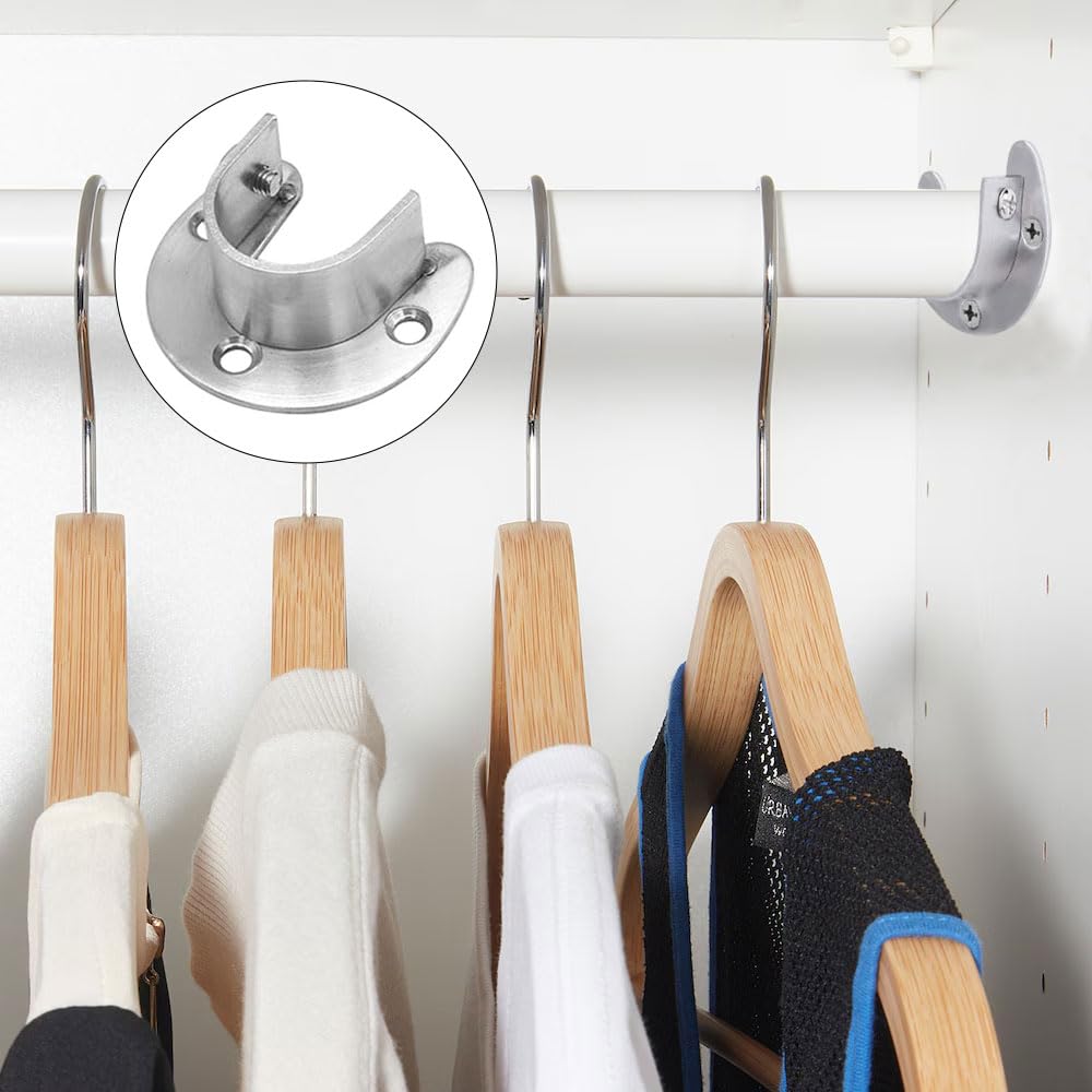 Set di 2 staffe per aste guardaroba in acciaio inossidabile con flangia | Leroy Merlin