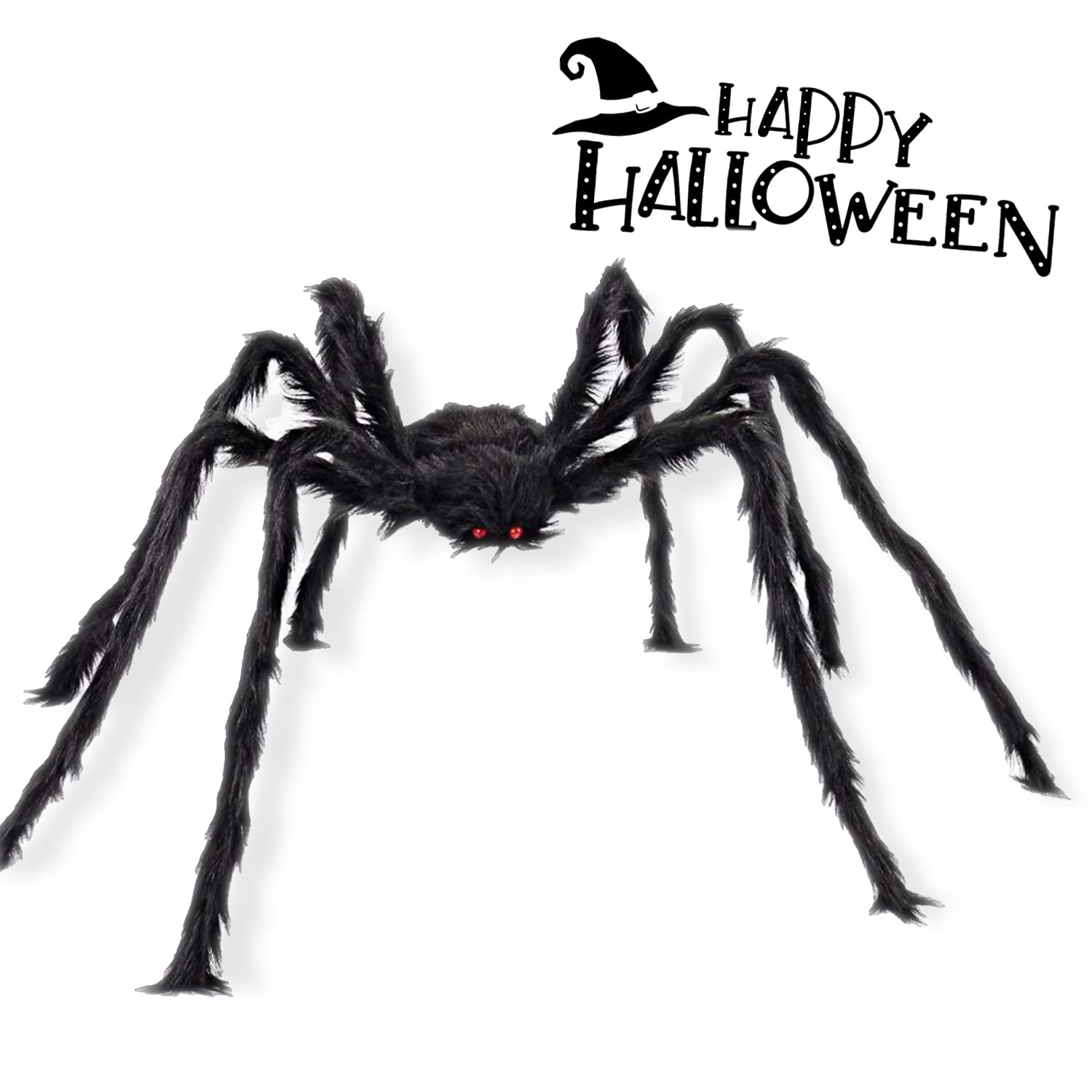 Morocca Halloween Decorations Giant Spider - Fake Spiders Home Decor - Halloween Decor - Halloween Party Decorations - Halloween Decorations Outdoor and Indoor (Large Size)