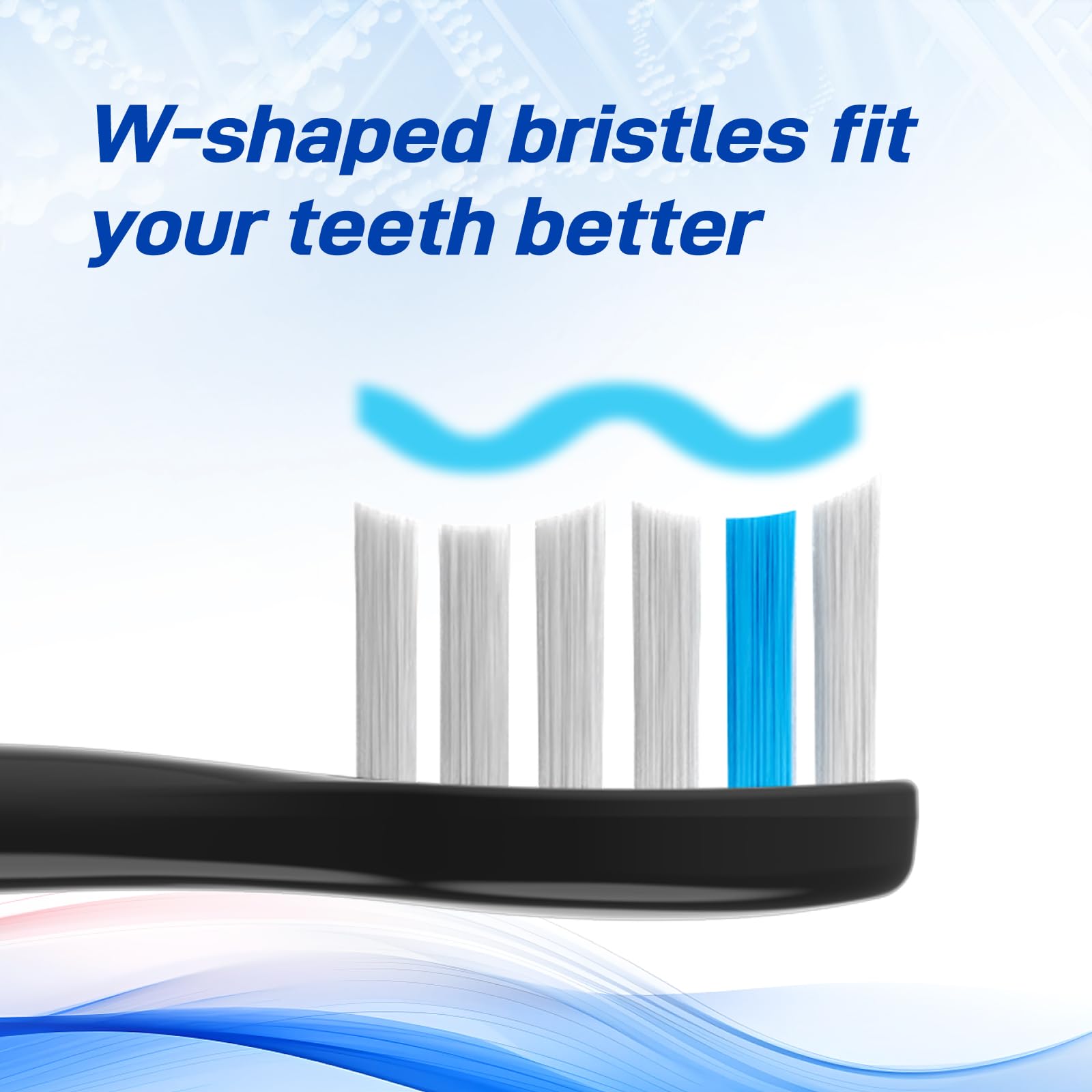 Cabezales de repuesto para cepillo de dientes eléctrico TAO Clean, negro, paquete de 10