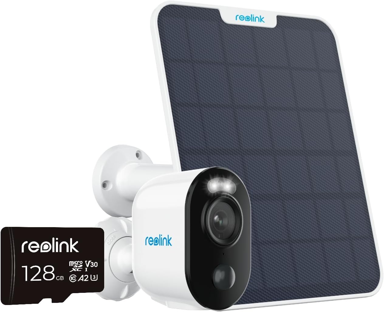 REOLINK 2K 3MP Solar Wireless Security Camera Outdoor +128G SD Card, Spotlight Night Vision, Solar/Battery Powered Home Surveillance, Smart AI Detection,Argus 3E Kit