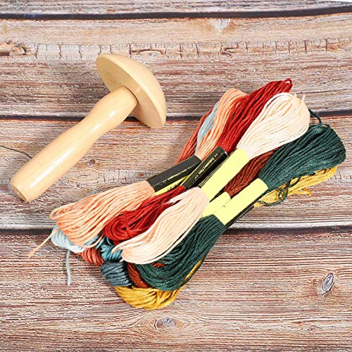 Kit con 10 hilos de darning y puntero de madera miniatura 2
