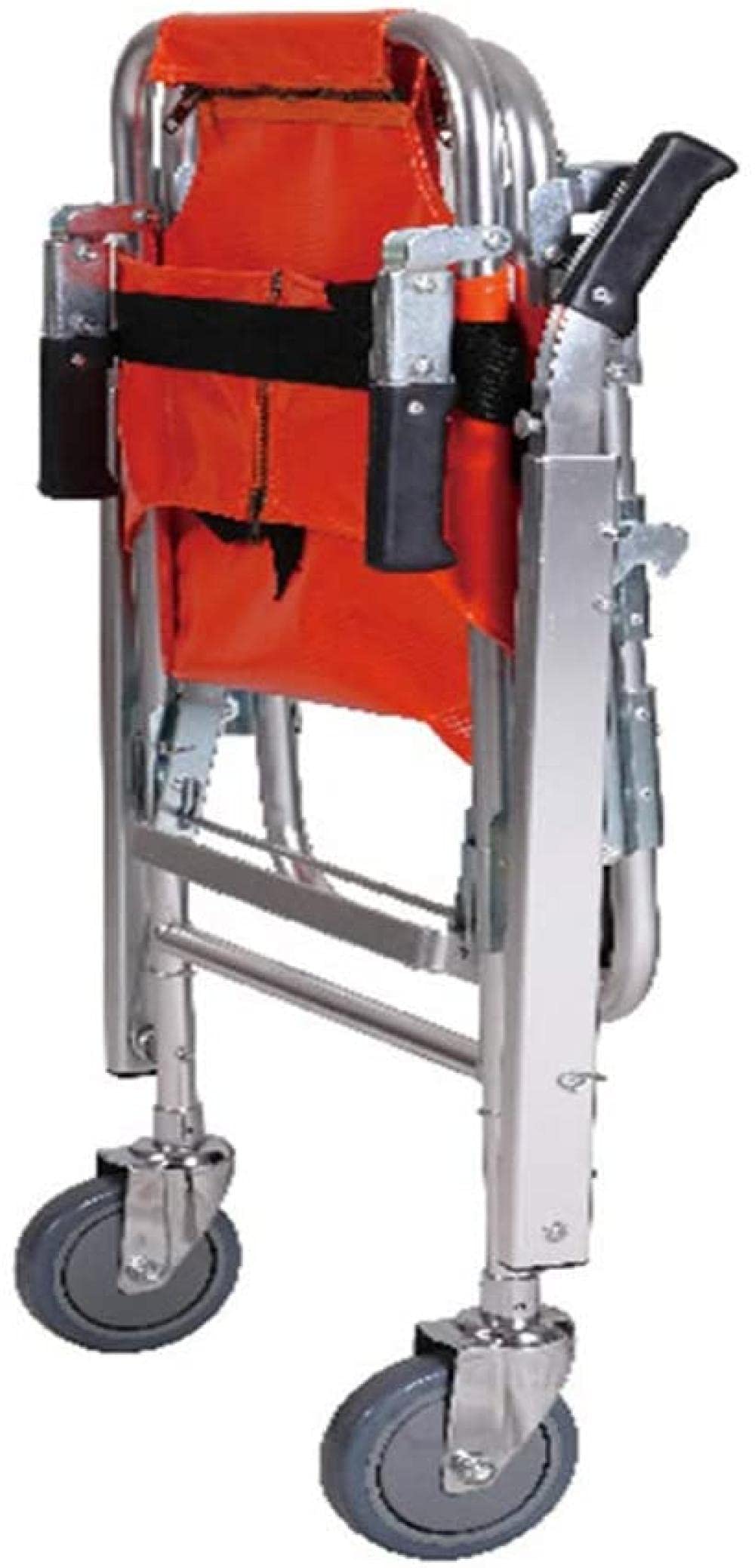 Chaise d'escalier légère en aluminium avec boucles à dégagement rapide – Ascenseur médical pour évacuer les pompiers ambulanciers, couleur orange