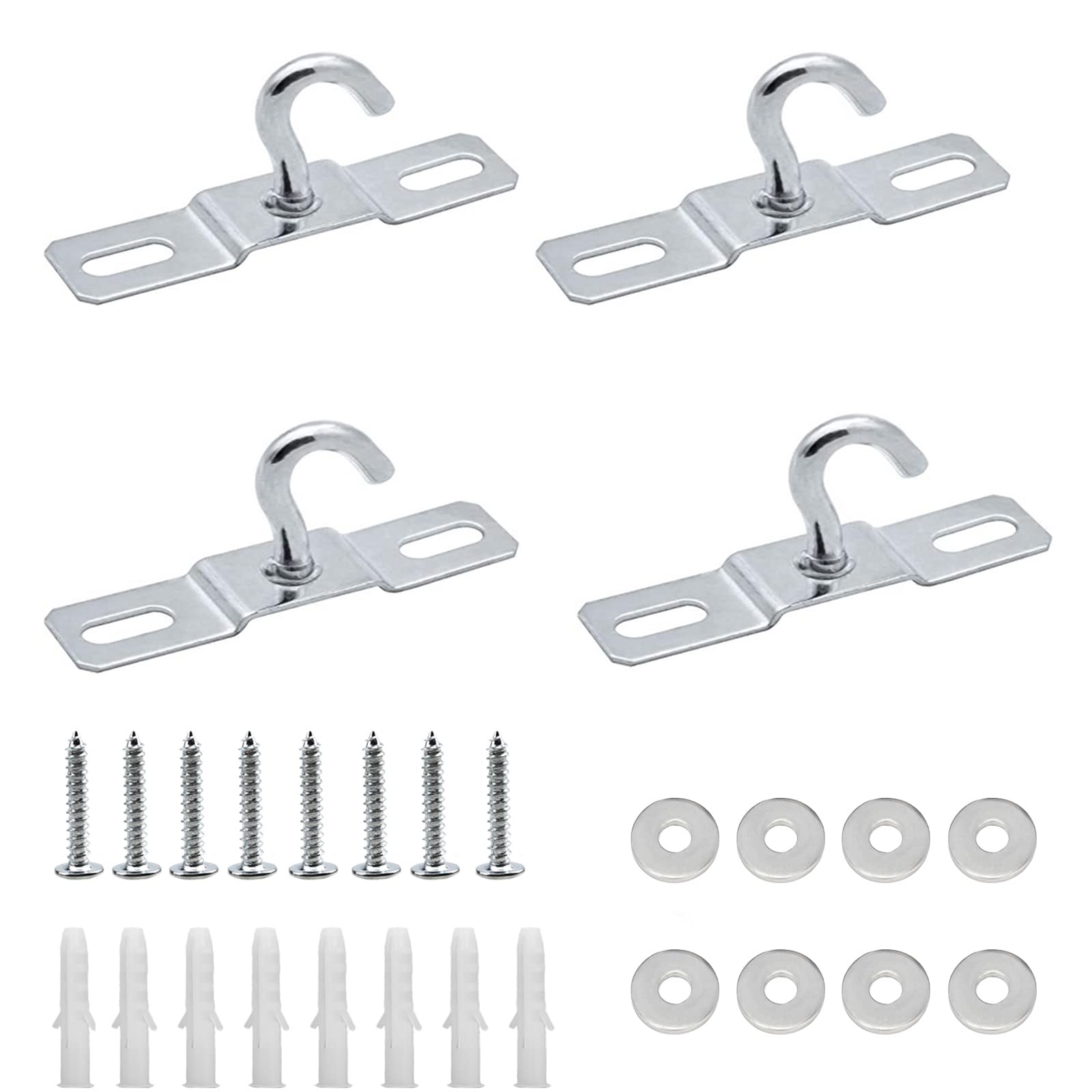 Gad2go 4 Pieces Ceiling Hook Heavy Duty Ceiling Light Base Plate Chandelier Hook for Hanging Lamp Plants Flower Basket Chandelier (70x18mm)