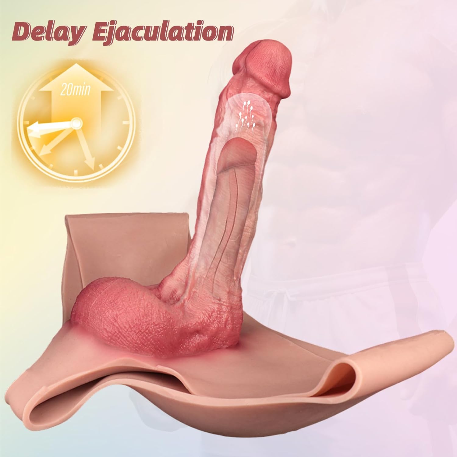 9" Realistic Strap On Dildo Panties, Wearable Dildo Hanress with Penis Sleeve, Strap On Penis Reusable Penis Sleeve Male Extension Silicone Sex Harness Toy for Men Couple Women