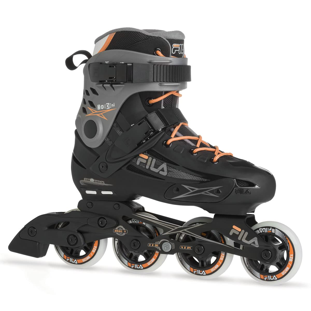 FILA SKATES Madame Houdini Inline Skates for Women (Women 7, Black/Grey/Salmon)