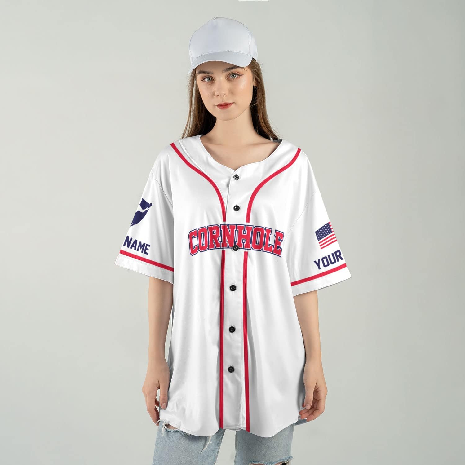 Royal Fight Personalized Cornhole Baseball Jersey Cornhole Toss Like A Boss Baseball Shirts Funny Cornhole Jerseys Men Women