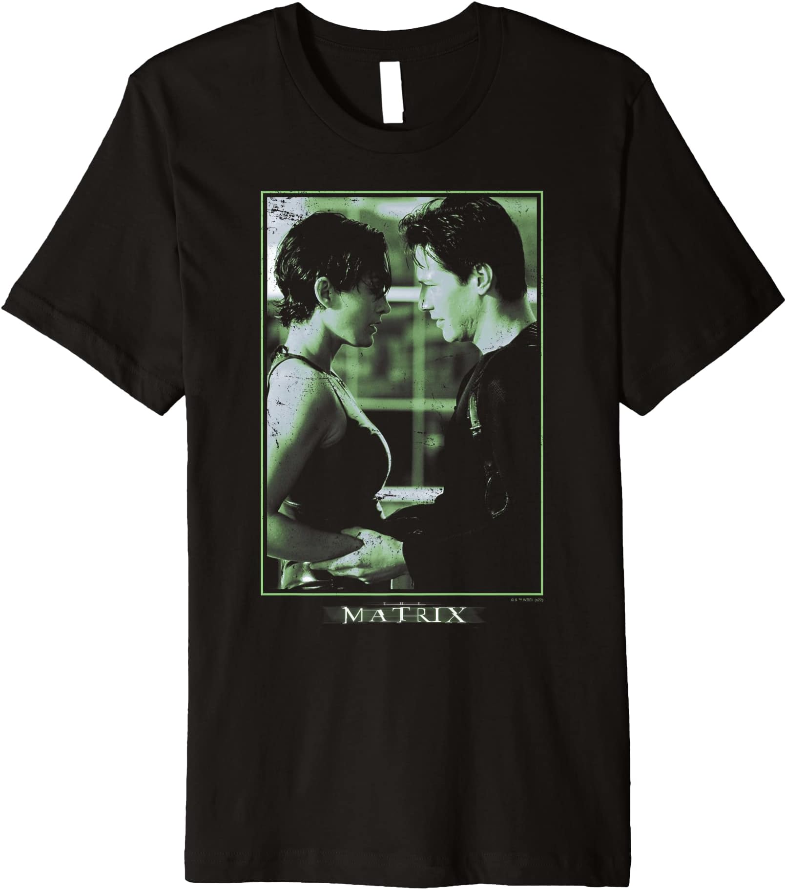 The Matrix Neo and Trinity Portrait Centered Premium T-Shirt