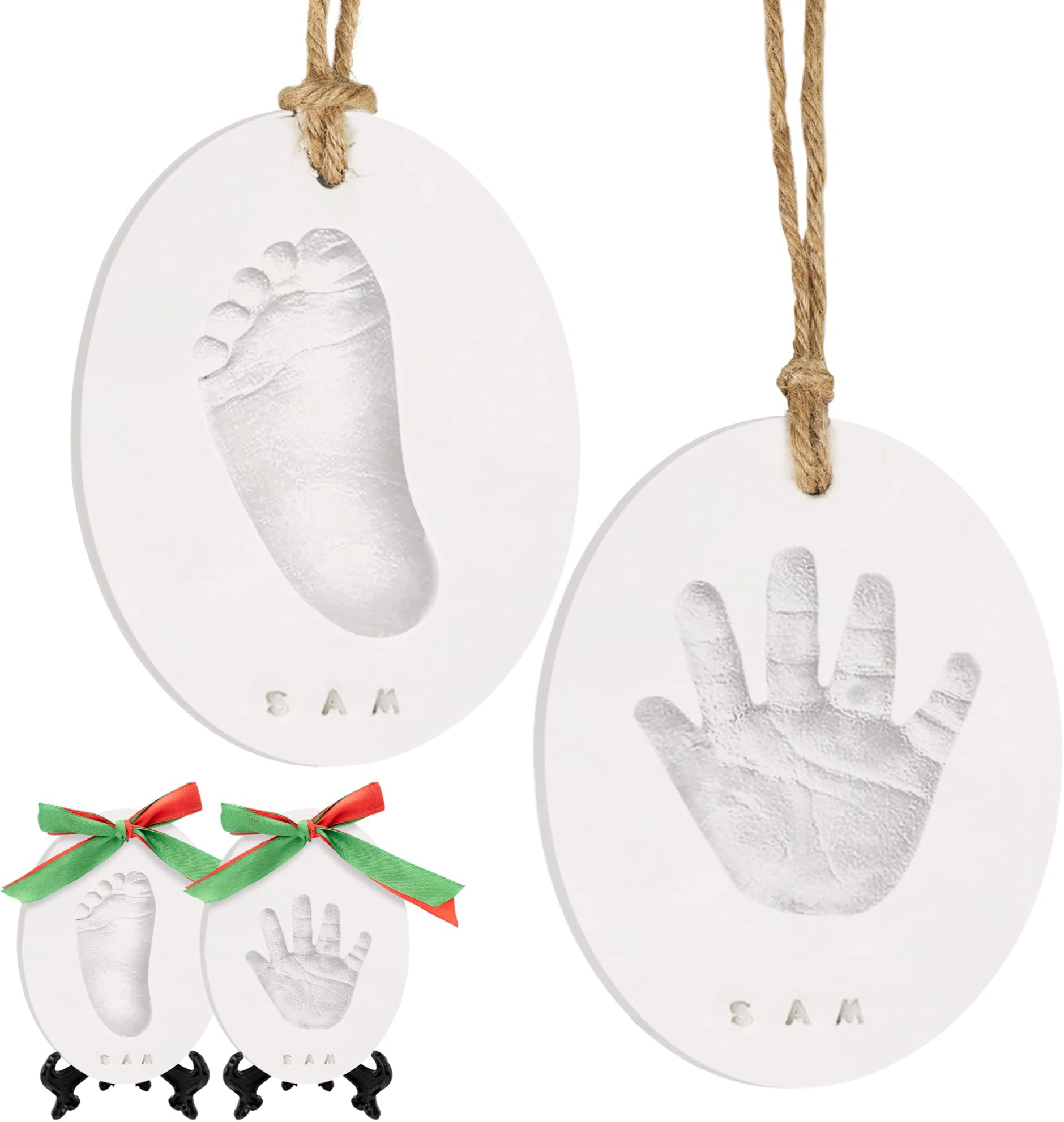 Baby Hand and Footprint Kit - Personalized Baby Foot Printing Kit for Newborn - Baby Footprint Kit for Toddlers - Baby Keepsake Handprint Kit - Baby Handprint Ornament Kit (Multi-Colored)