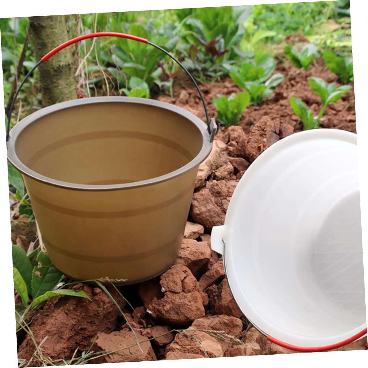 IWOWHERO Adopted Plastic Material Sturdy Construction Site Cement Bucket Handle for Mud and Cement Storage