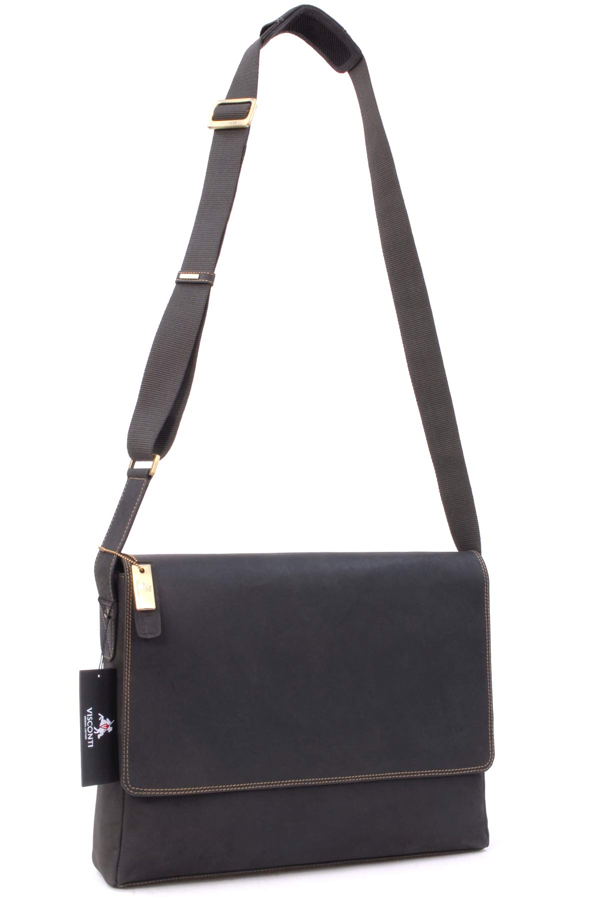 VISCONTI - Grande Messenger Bag in Pelle per PC 15 Pollici - Borsa a Tracolla da Lavoro per Uomo - Borsa a Spalla Ufficio - 18516 Texas