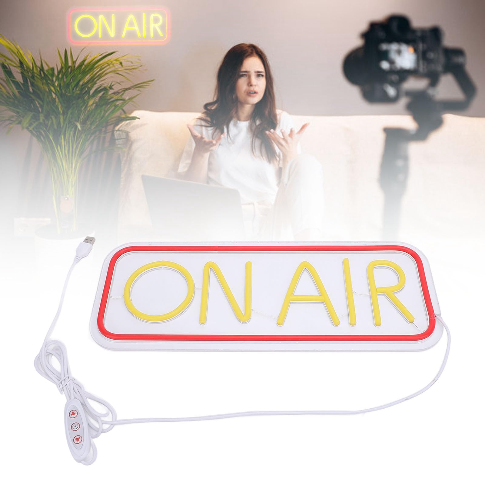 On Air Neon Znak do Wystroju ściennego Pokoju na żywo - LIGEJ STUDIO STUDIO, Znak LED 40x15 Cm
