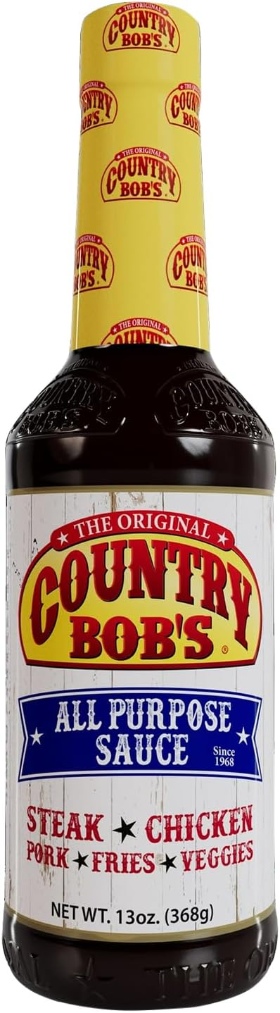Country Bob's The Original All Purpose Sauce - Tangy Sweet Savory Flavor, Grilling, Marinating, Enhances Meat, Veggies, Fish, 13oz (Pack of 1)