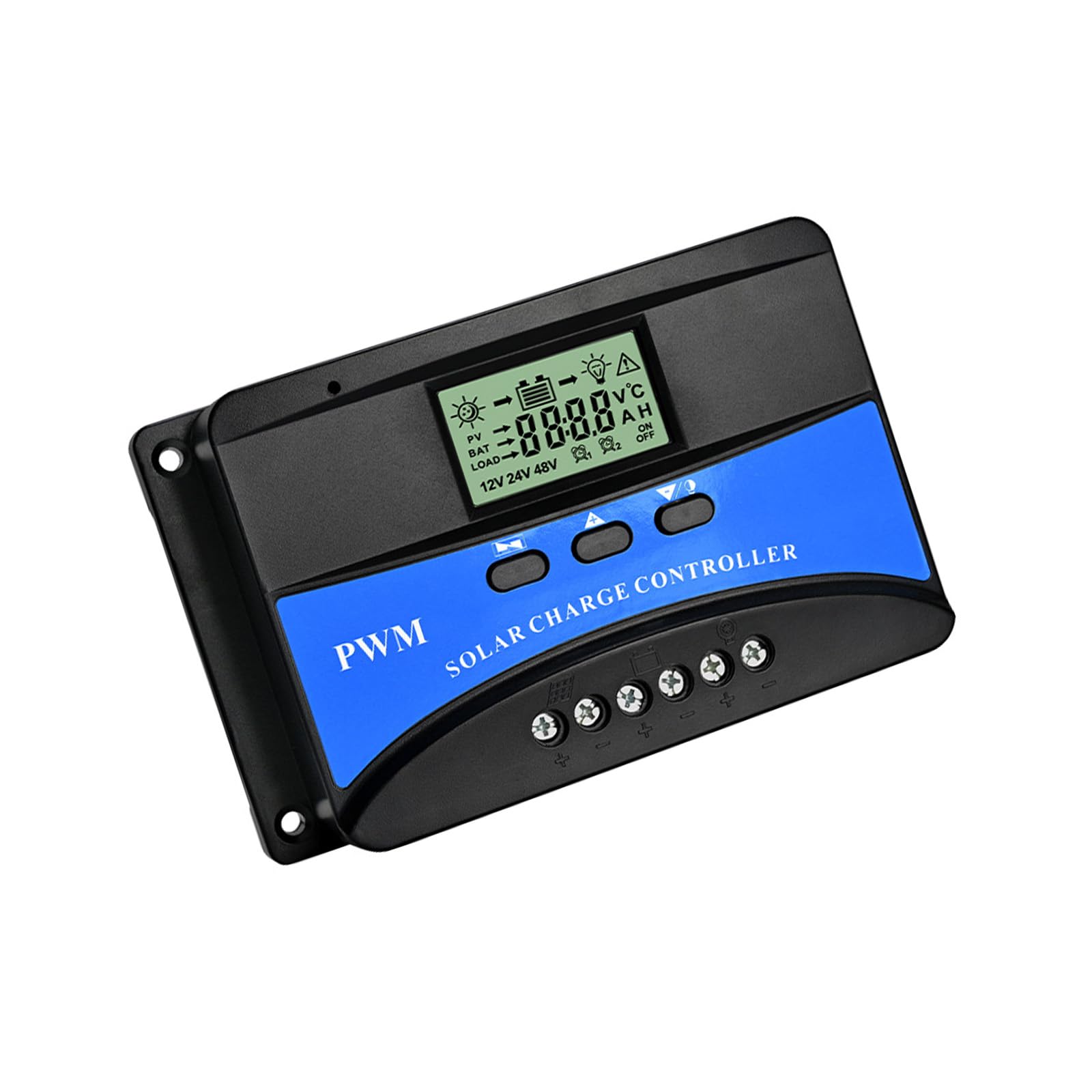 Solar Charging Controller with Auto Voltages Recognition for 12V 24V Systems and PWM Charging Technology Solar Battery Controller