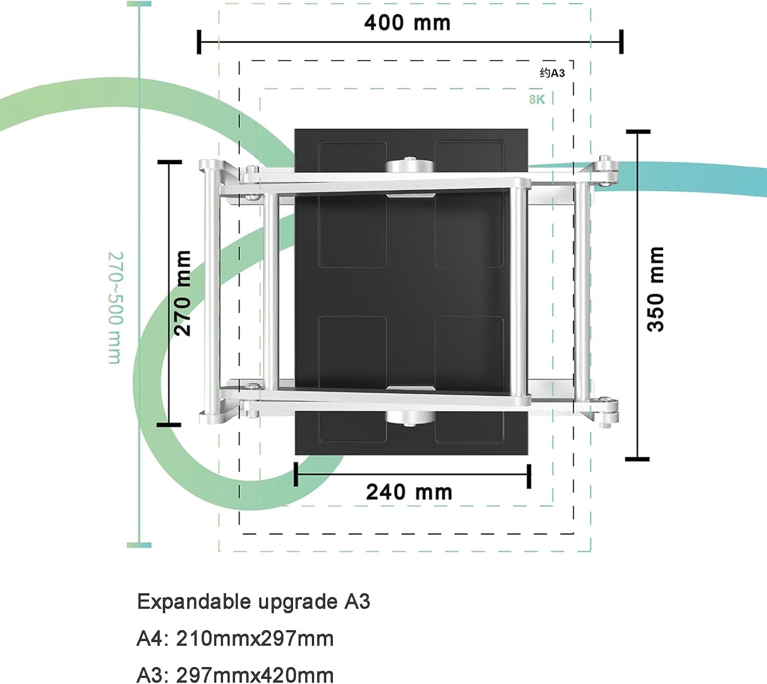 Prensa plana manual para grabado en linóleo y aguafuerte en formato A4, altura ajustable, compatible con tarjetas y sellos, placa de 35 x 24 cm. Prensa versátil para grabado en linóleo y madera.