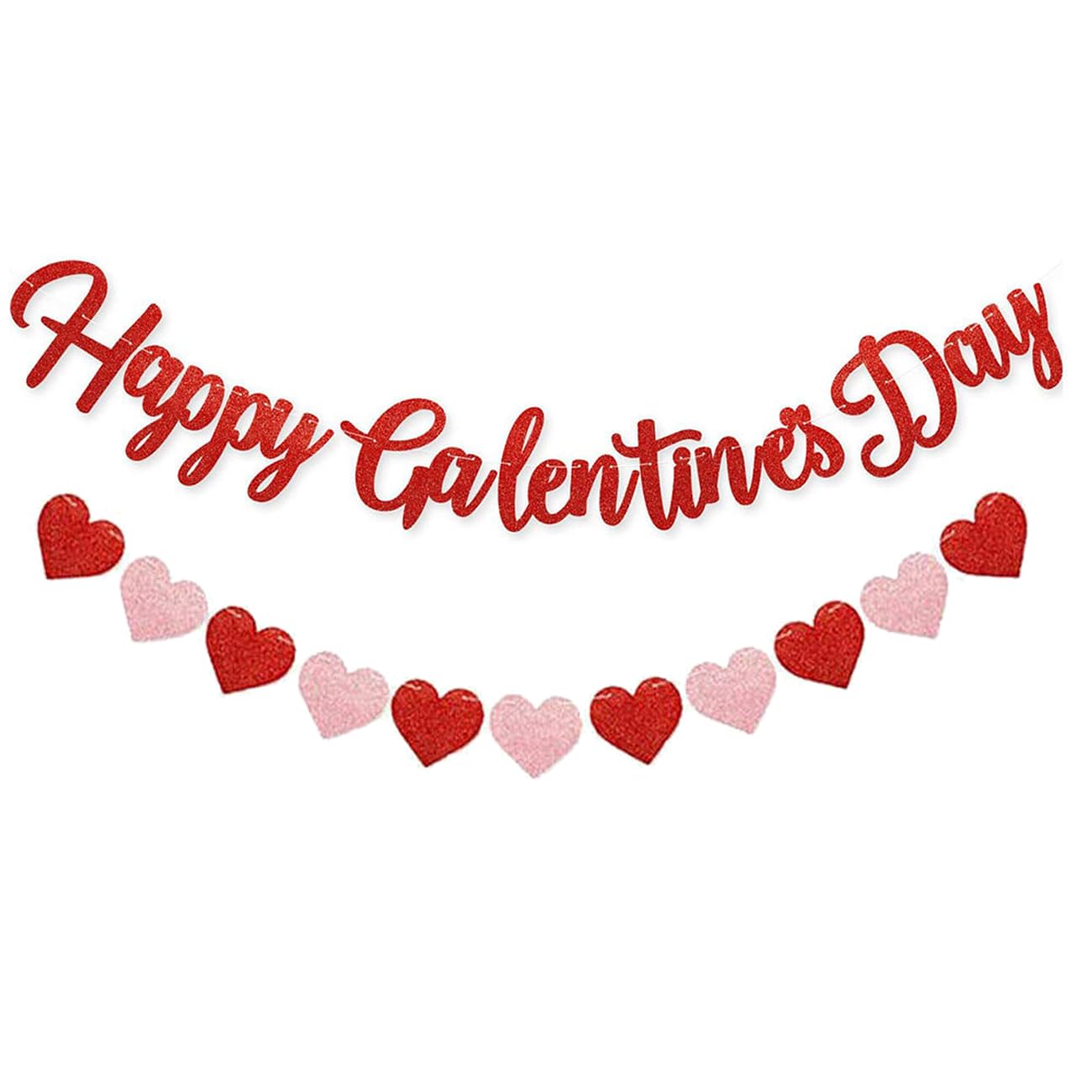 Happy Galentines Day Banner Garland, Galentines Decorations, Heart Banner Garland Decorations for Galentines Day
