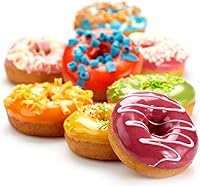 Vista 5 de Lawei Paquete de 2 moldes antiadherentes para donas de 12 cavidades, de acero al carbono, para muffins, pasteles, postres, mini moldes de bagel