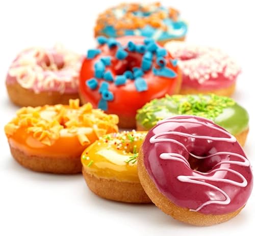 Miniatura 5 de Lawei Paquete de 2 moldes antiadherentes para donas de 12 cavidades, de acero al carbono, para muffins, pasteles, postres, mini moldes de bagel para