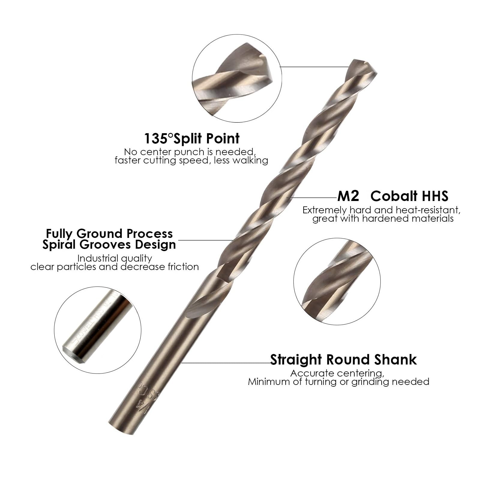 80 Uds HSS M2 brocas helicoidales punta dividida de Metal broca Jobber 1mm 1,5mm 2mm 2,5mm 3mm 3,5mm 4mm 4,5mm accesorios de herramientas de bricolaje