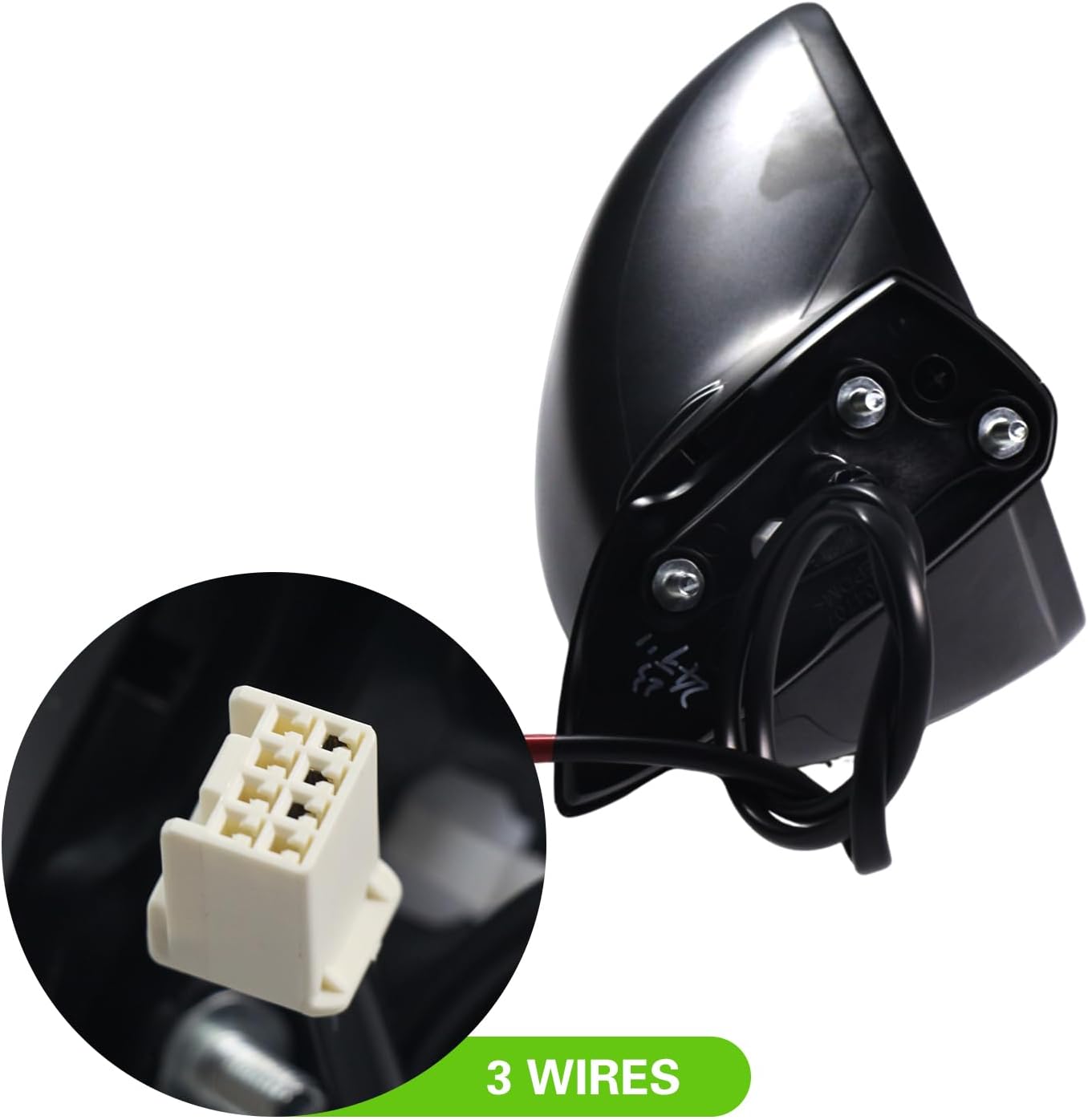 Side Mirror Car Door Mirror Fits for HONDA CIVIC 2022 2023 2024 Right Passenger Side | Power Adjustable Glass | Paint to Match |HO1321350 | BLACK (RH)-3 Pins