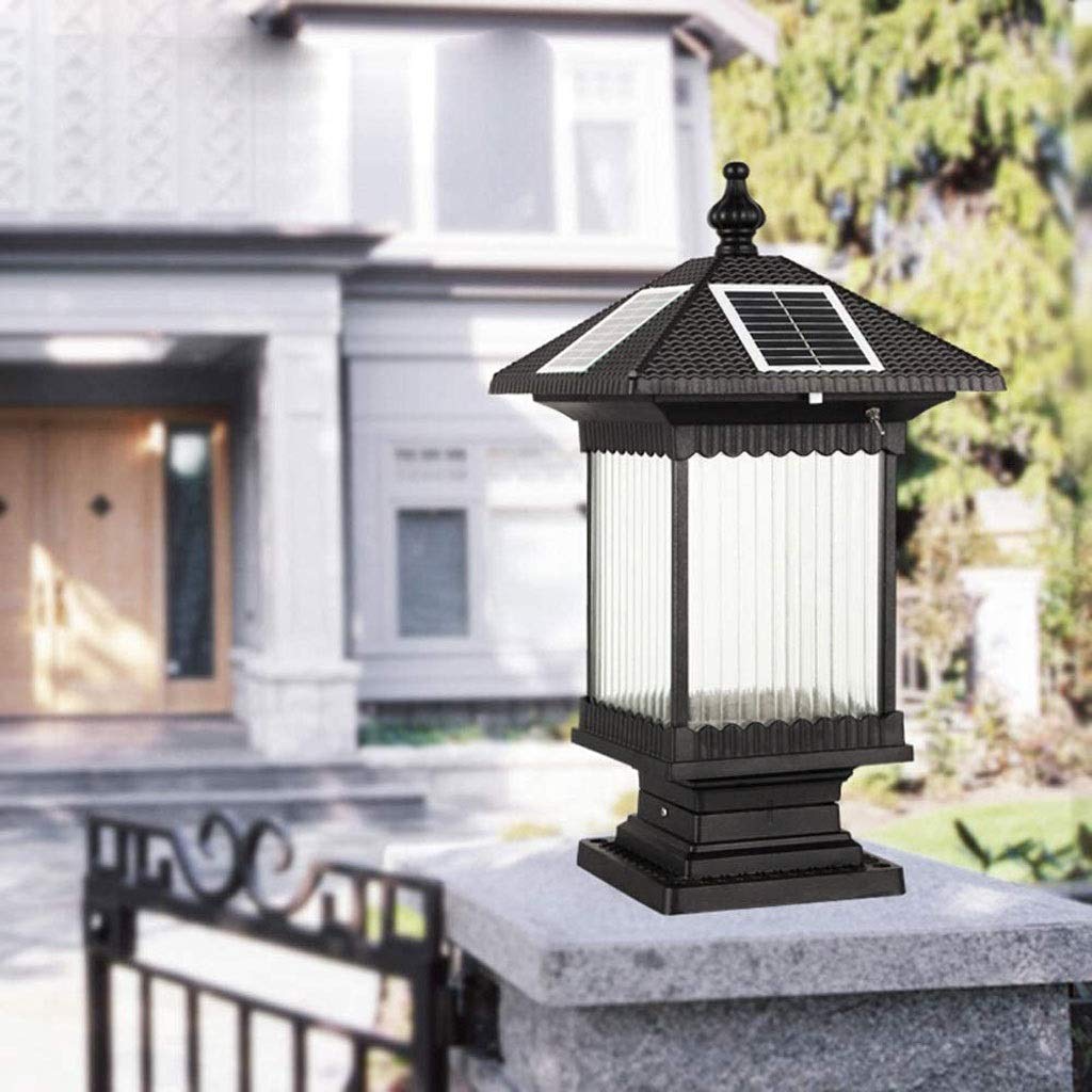 Oświetlenie dziedzińca oświetlenie uliczne zewnętrzne światło filarowe światło solarne wodoodporna zewnętrzna lampa ścienna aluminiowa retro ściana ogród kolumna reflektory
