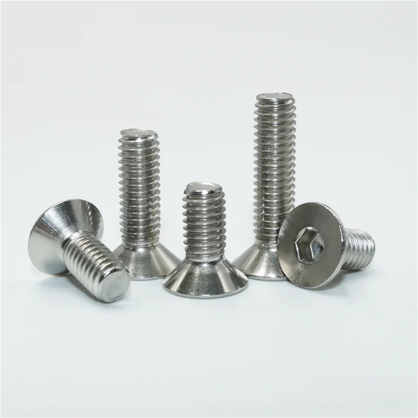 Kit de tornillos cabeza plana avellanada hexagonal M2 .5 M3 M4 M5 M6 tuerca perno Allen máquina DIN7991 acero inoxidable 304 para Electrónica(M5 Hex Socket)