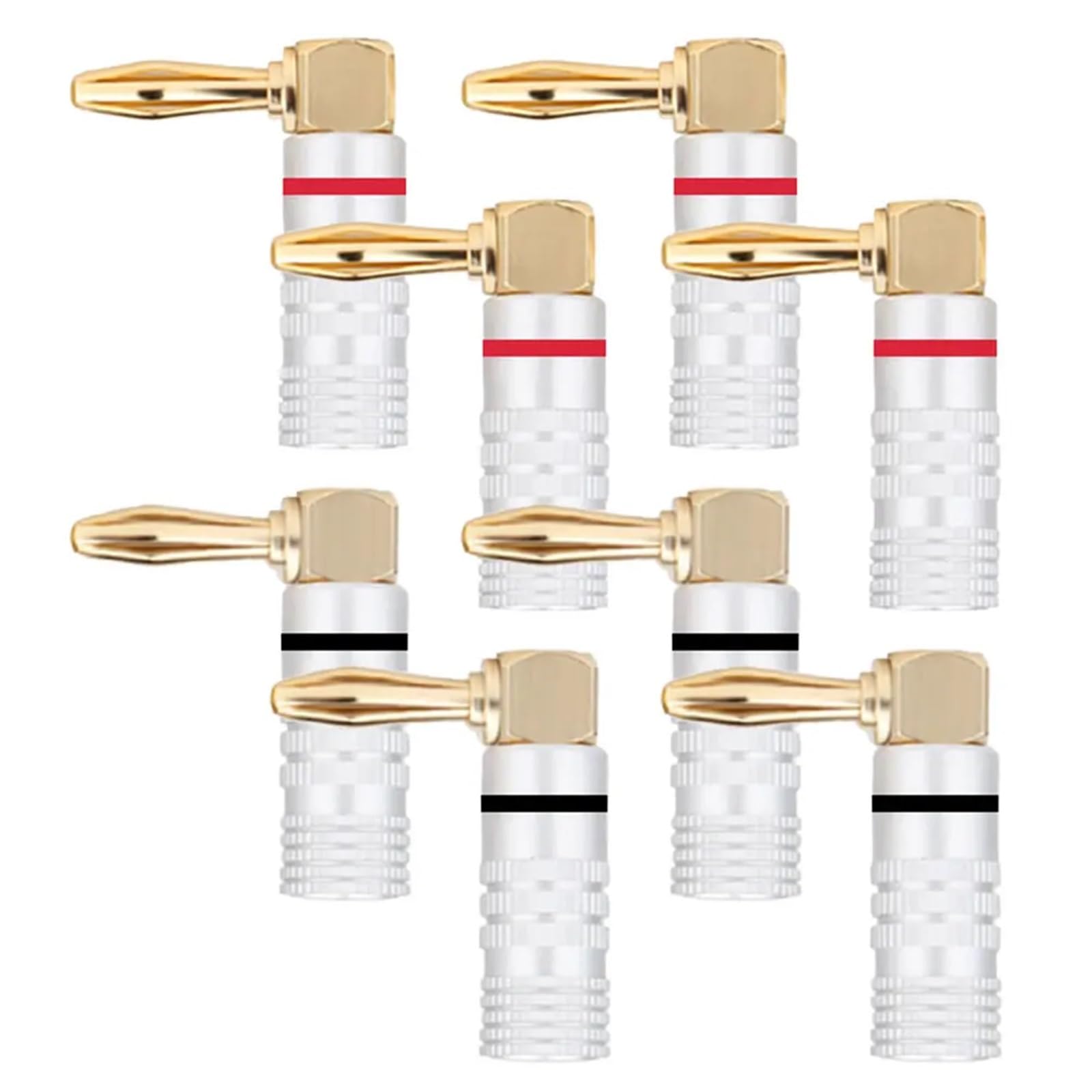 Spine a banana ad angolo retto for cavo for altoparlanti Connettore jack for cavo for altoparlanti placcato oro a banana con vite da 90 gradi(12 Pieces,Right Angle)