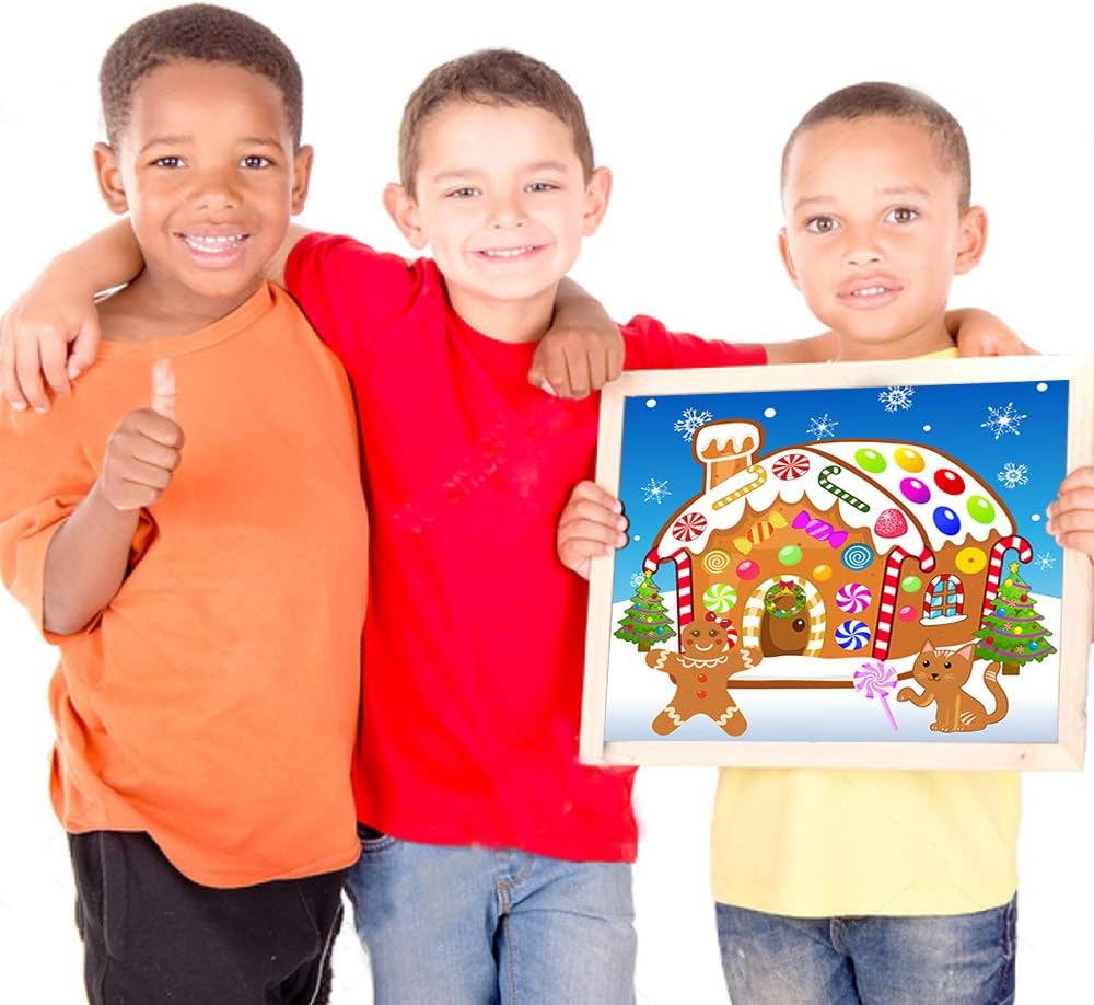 Make-A-Gingerbread House Stickers Christmas Party Game/Craft/Activity/Favor/Supplies for kids16pcs - Image 6