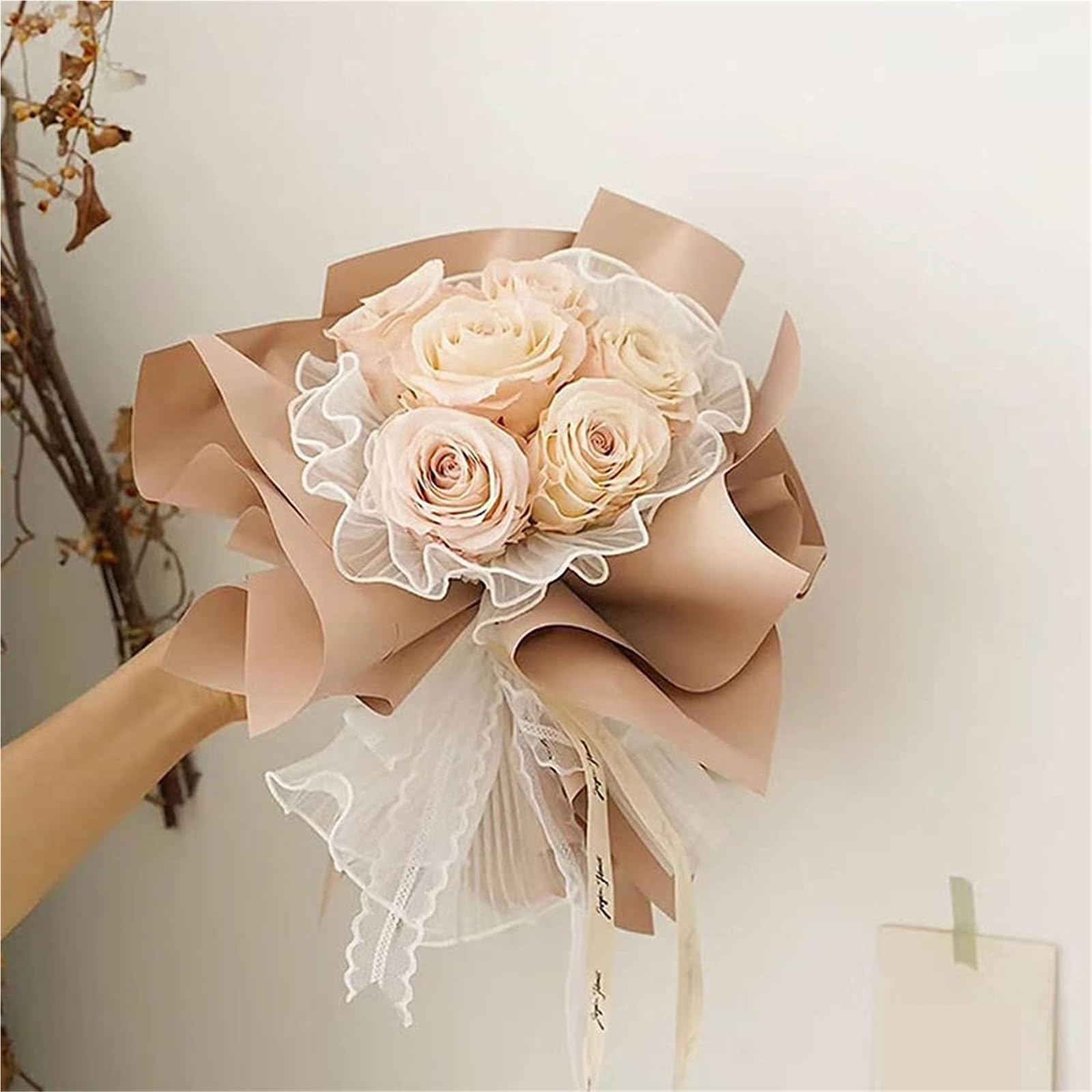 2 Rollen Blumenverpackungsset for die Hochzeitssaison für Valentinstag, Hochzeit