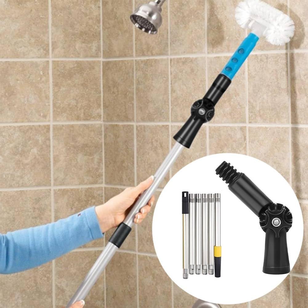 1 Perche télescopique de 1,8 mètre avec Joint articulé pivotant à 180 degrés pour Rouleau de Peinture et poignée d'outils de Nettoyage