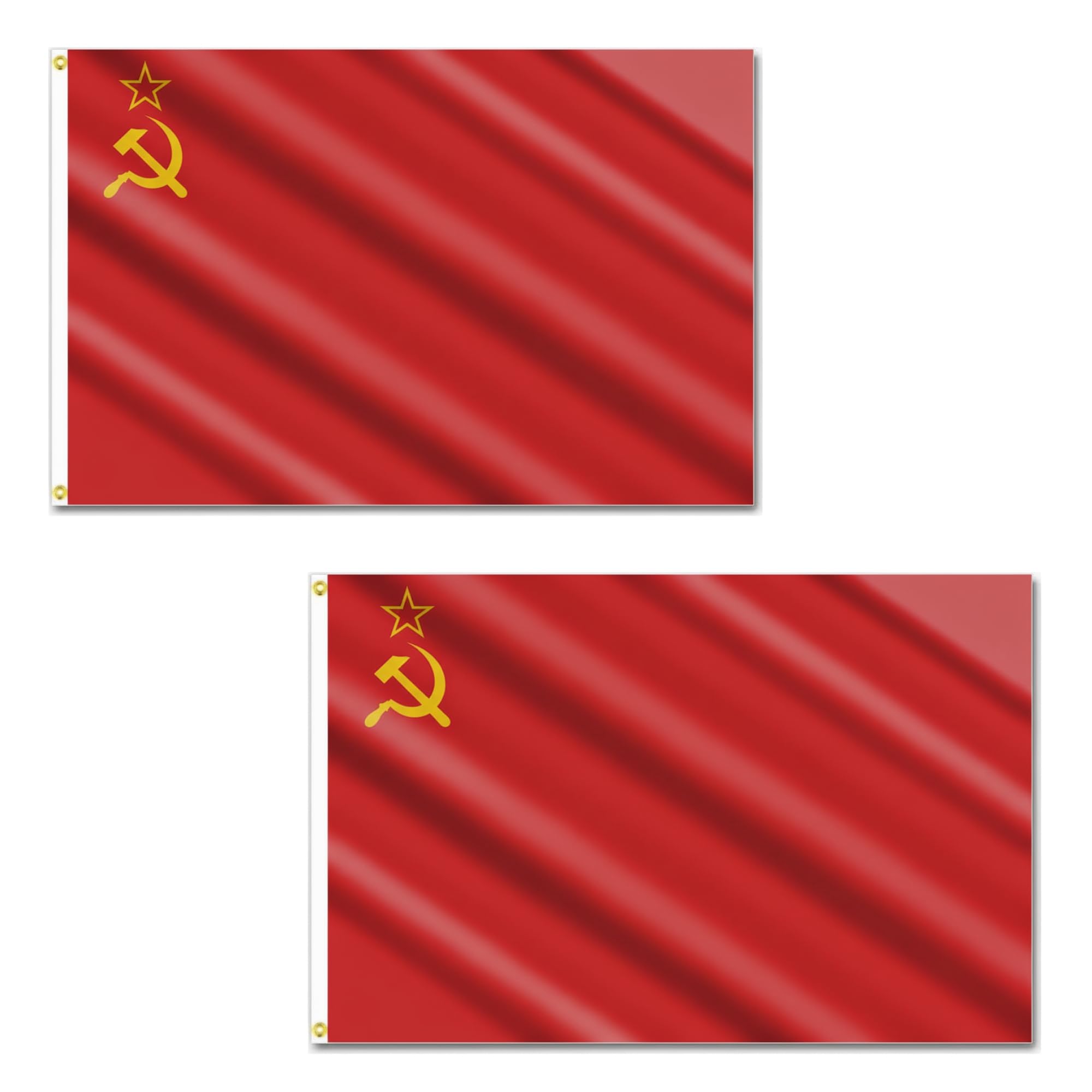 2 Pcs USSR Soviet Union Flag 5ft x 3ft with Brass Eyelets – Polyester Flag Banner for Themed Events, History Display, Room, Bar & Garden Decor — image 1