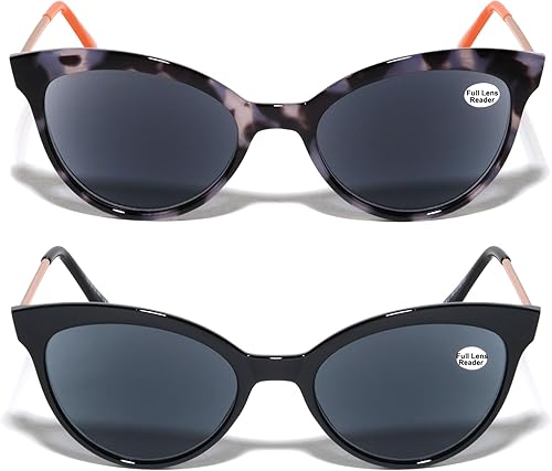 Miniatura 10 de V.W.E. 2 pares de lentes de sol de lectura para mujer, lentes de lectura para exteriores, color negro
