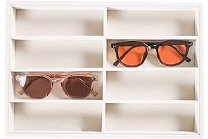 Beige 8-Grid Eyeglass Display Sunglasses Storage Tray