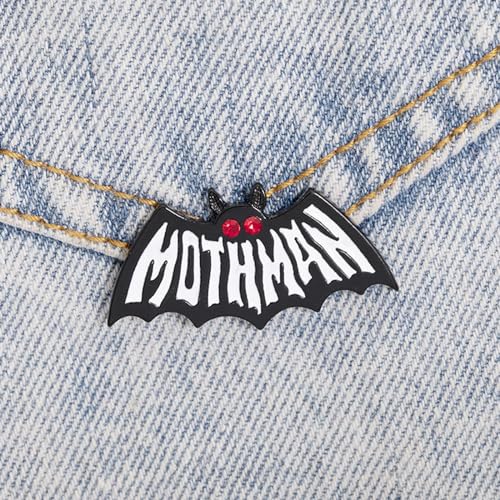 Image of Cute Enamel Pins Halloween Brooches Pins for Women, Punk Gothic Animal Bat Mothman Enamel Pins, Backpack Hat Clothes Jewelry Brooch Metal Lapel Pin Accessories