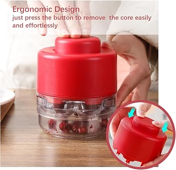 Cherry Pitter Tool, Cherry Pitter Tool Pit Remover,Portable Cherry Core Pit Remover Cherry Stoner Pitter, Multiple Cherry Pit Remover Cherries Corer Pitter Tool for Kitchen (Red)