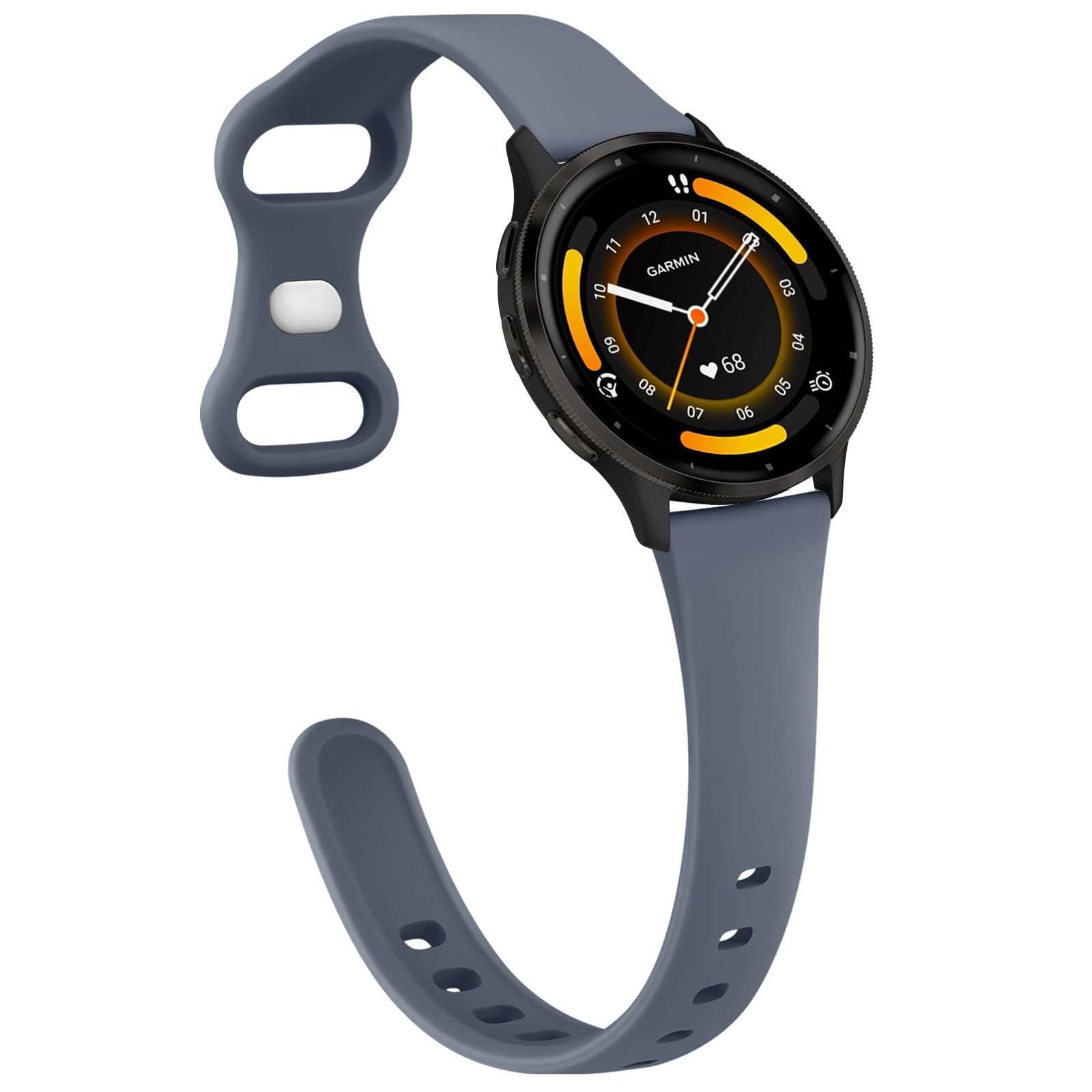Slim Strap for Garmin Forerunner 255, 265, Venu 2/Venu 3/Vivoactive 4 45mm, 22mm Soft Slim Silicone Quick Release Band for 255/265 Music,Legacy Hero Strap Blue Grey