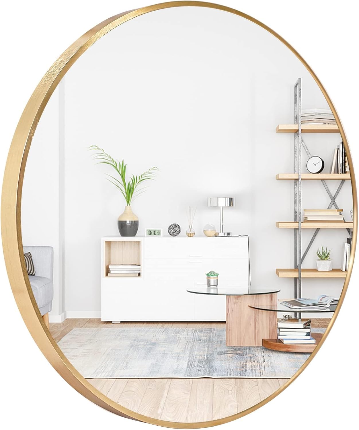 Amazon.com: Amgngala Gold Round Mirror 24 Inch, Circle Mirrors with ...