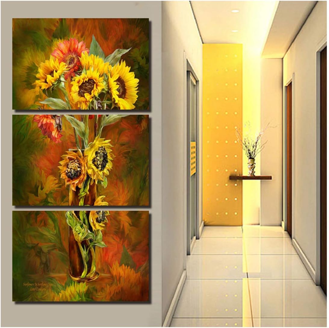 Canvas Wall Painting Art Yellow Flowers Painting Canvas Wall Art Picture Home Decoration Living Room Canvas Print Modern Painting Unframed 3 Piece Set 50 * 70Cm