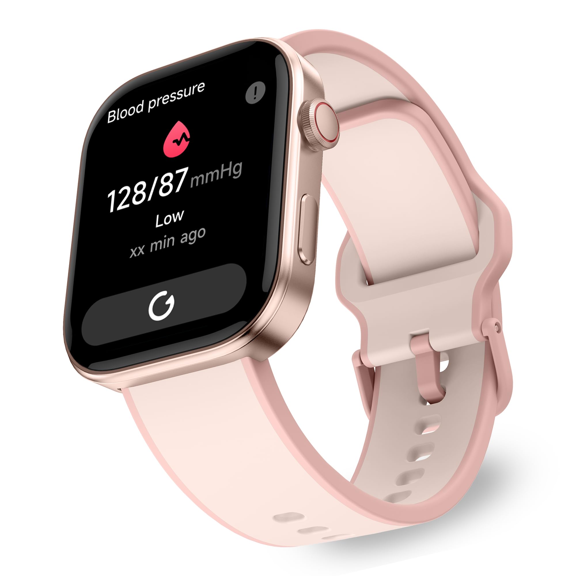 OCTANDRA Beyond VeryFit Smart Watch for Men Women 1.99" AMOLED Screen AI Voice 3ATM Fitness Tracker Watch Heart Rate/Blood Pressure/Oxygen Saturation/Stress/Step/Sleep Monitor (GTX12) (Pink)