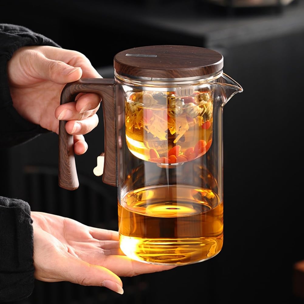 Con filtro magnetico: separazione automatica del tè, design sottile, teiera in vetro per l'uso in ufficio