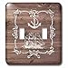 3dRose lsp_261835_2 White Ship Anchor and Rope on Brown Weatherboard- Not Real Wood Toggle Switch