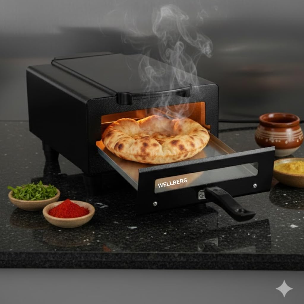 Wellberg 14-Inch Electric Tandoor | 2000W Stainless Steel Heating Element | Multipurpose for Grilling, Baking & Roasting | Heavy-Duty Metal Body | Oil-Free Cooking | Free Accessories Included-picture-11