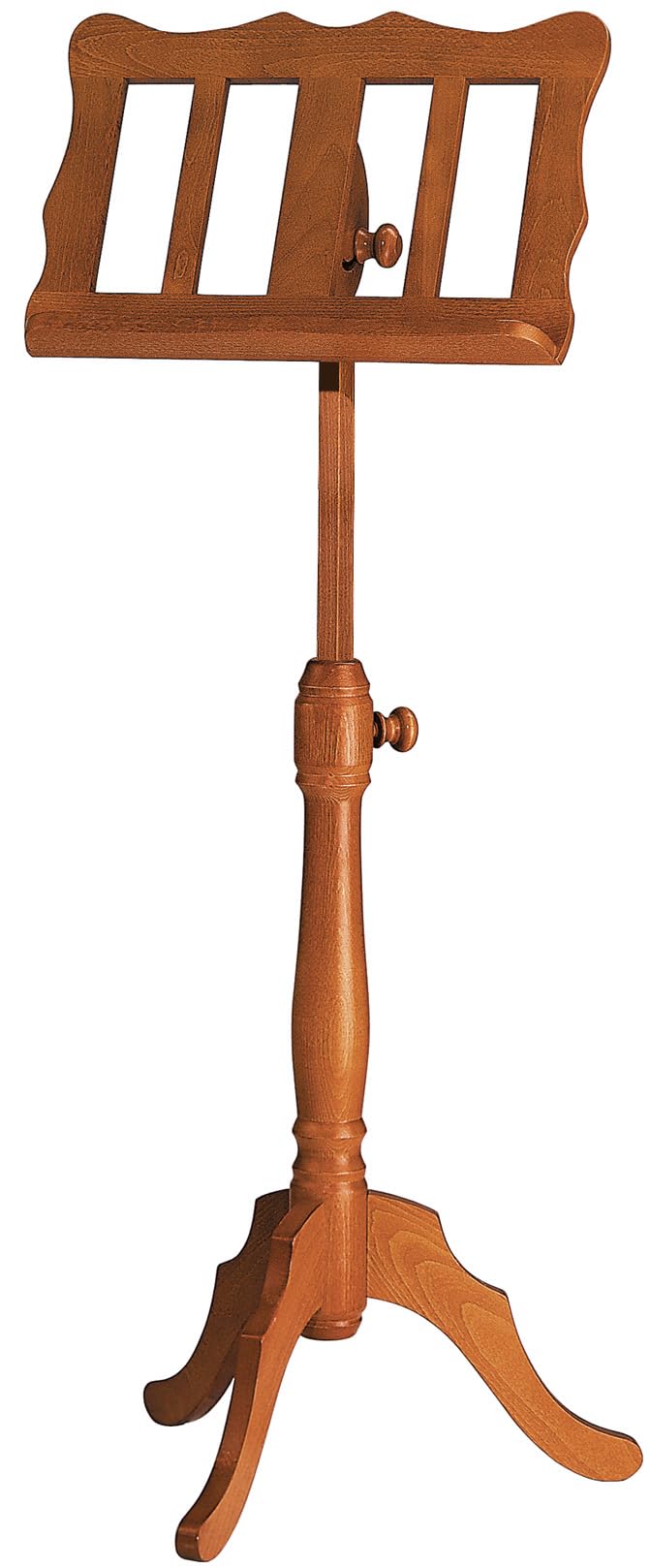 K&M 117 Holz-Notenpult – Solides Buchenholz Kirschbaumfarbig – 96 bis 132 cm ausziehbarer XXL-Notenständer im Barockstil