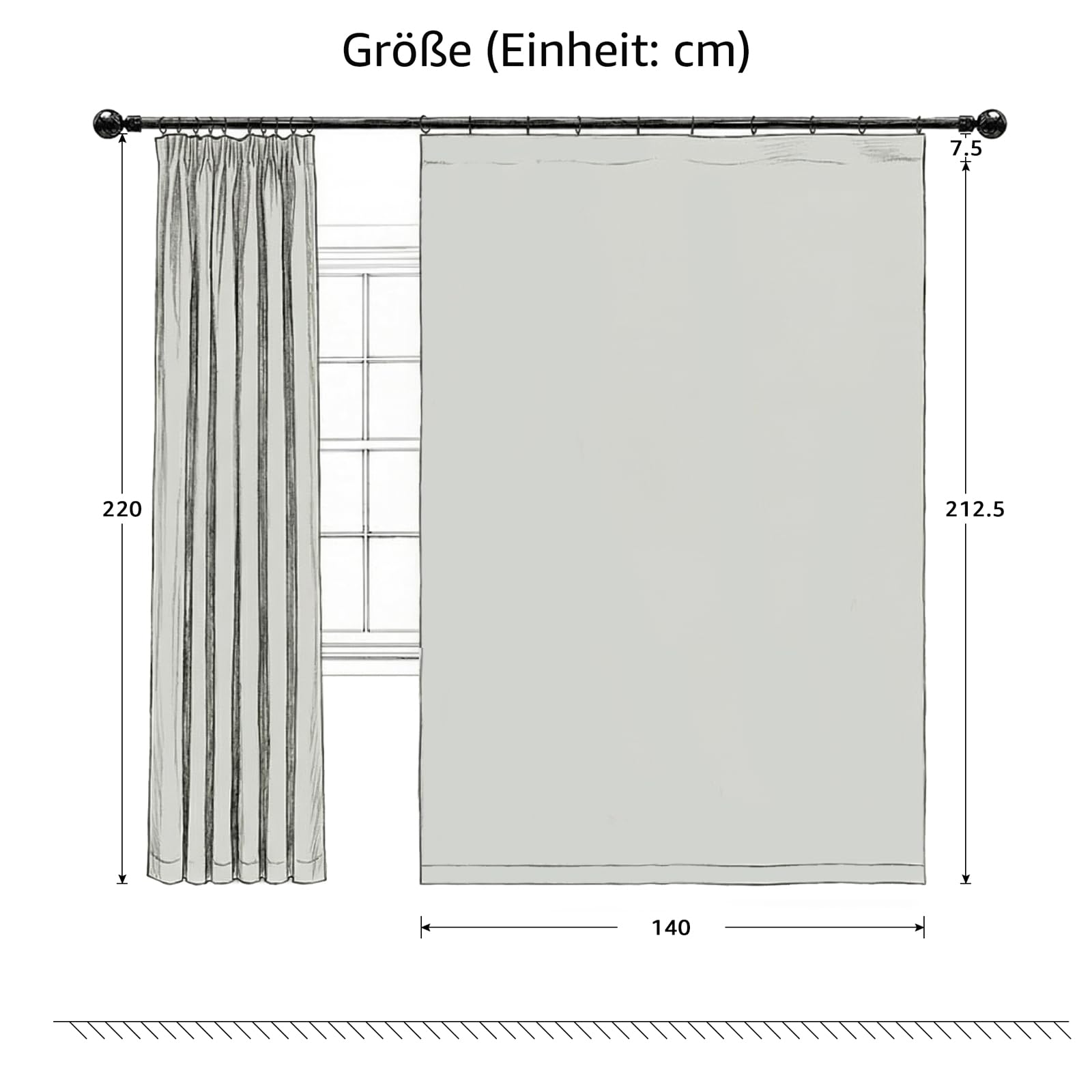 TOPICK Rideau Occultant 2Pcs avec Galon Fronceur Blanc 140x220